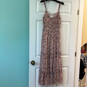 Anthropologie maxi rosebud print dress size medium